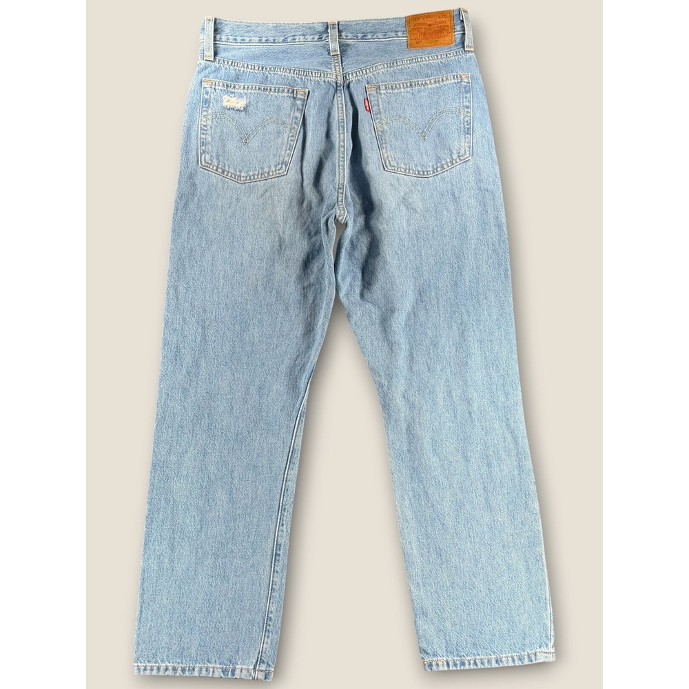Levis Premium 501 Original Fit Distressed Light Wash Jeans W29 L26 36200-0072 - Picture 9 of 9